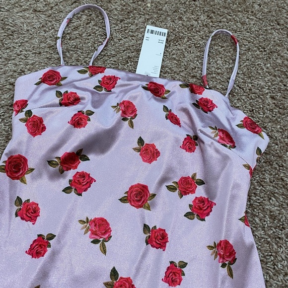 Urban Outfitters Printed Sateen Skimming Mini Dress NWT - Picture 6 of 8